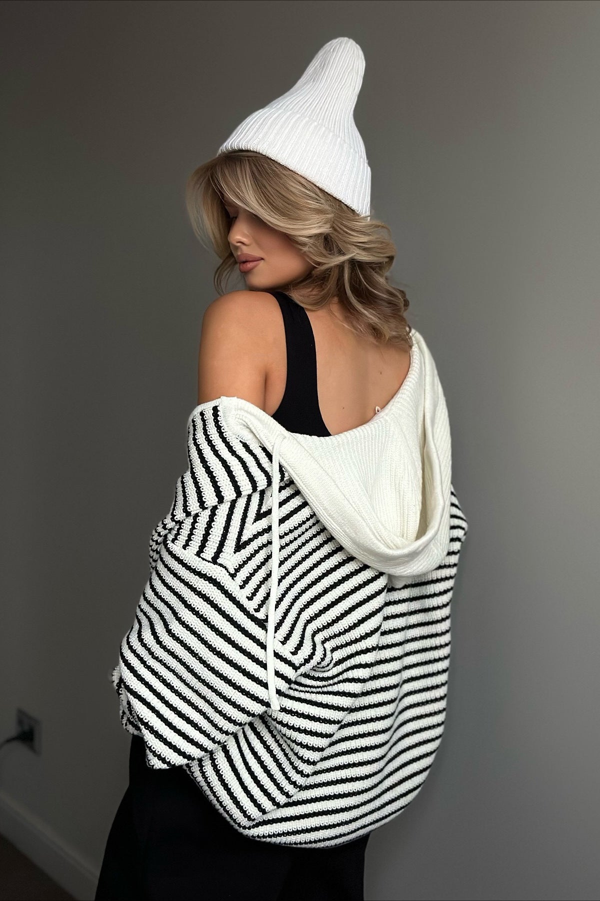 Retro Colorblock Relaxed Zip Knit Cardigan