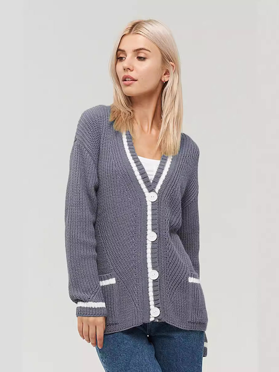 Colorblock Knitted Cardigan
