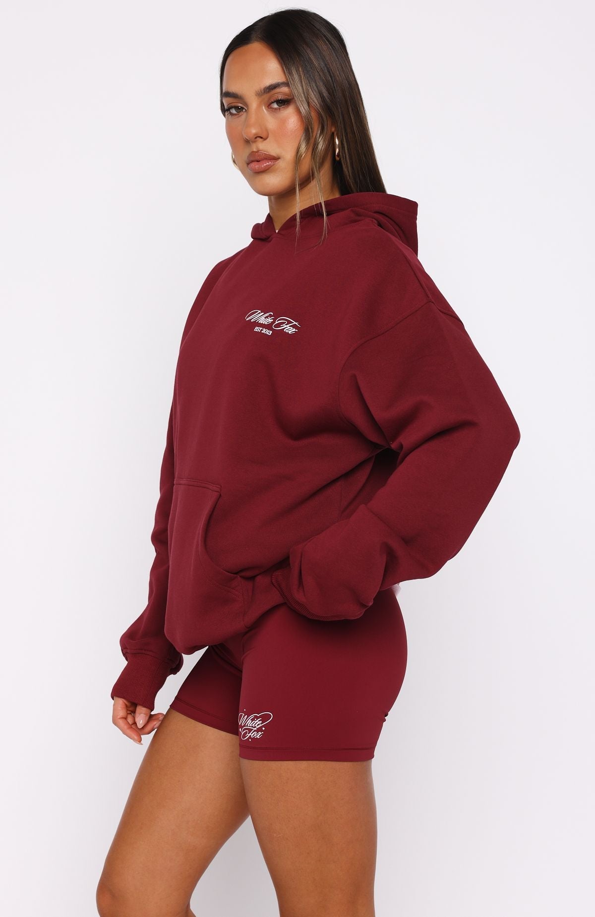 Love You Regardless Oversized Burgundy Hoodie