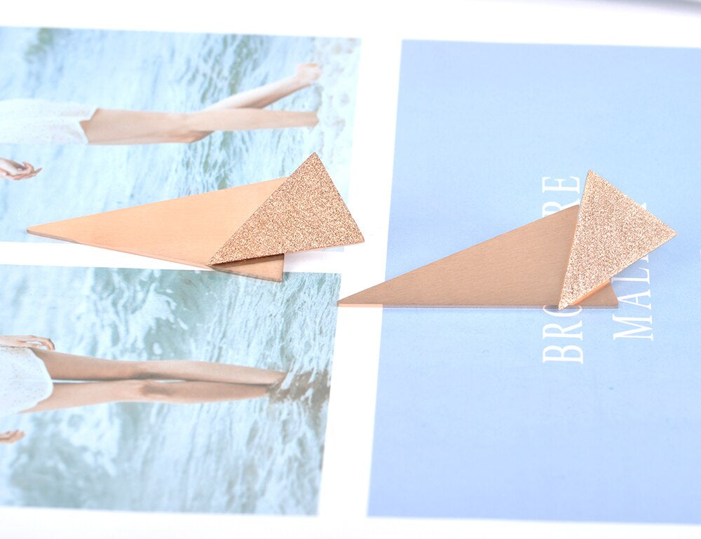 Sparkly Double Triangle Modern Earring