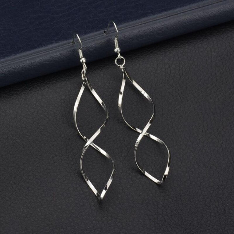 Spiral Dangle Metal Earring
