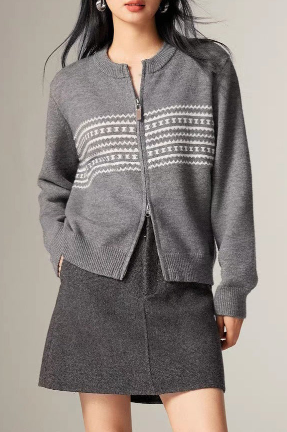 Retro Jacquard Knit Sweater