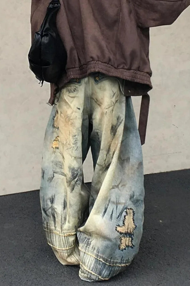 Retro Denim Wide Leg Jean