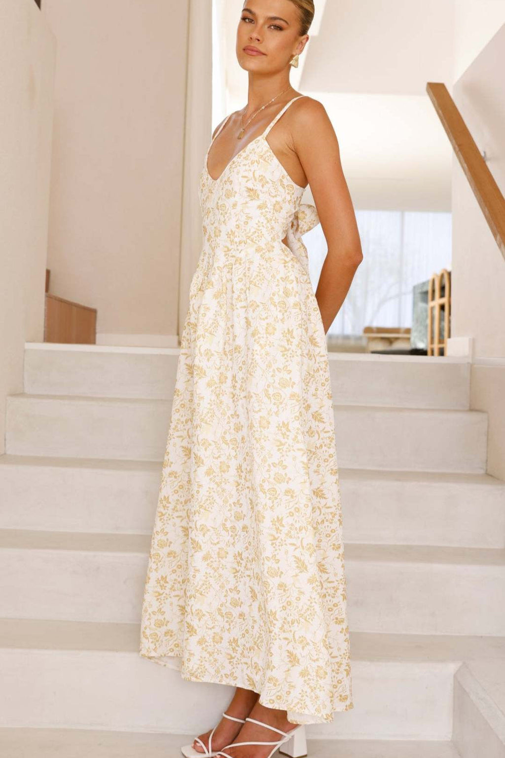 Backless Strap Floral Dress
