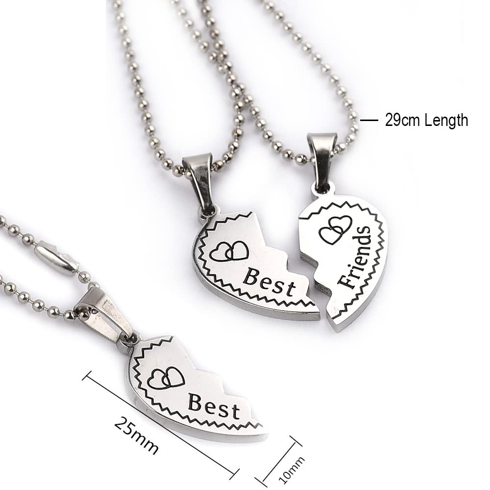 Silver Best Friend Heart Necklace