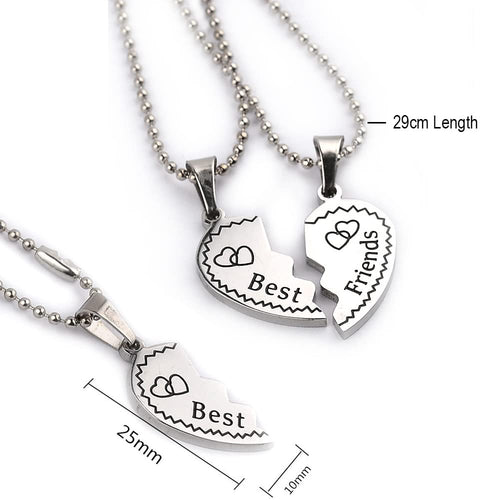 Silver Best Friend Heart Necklace