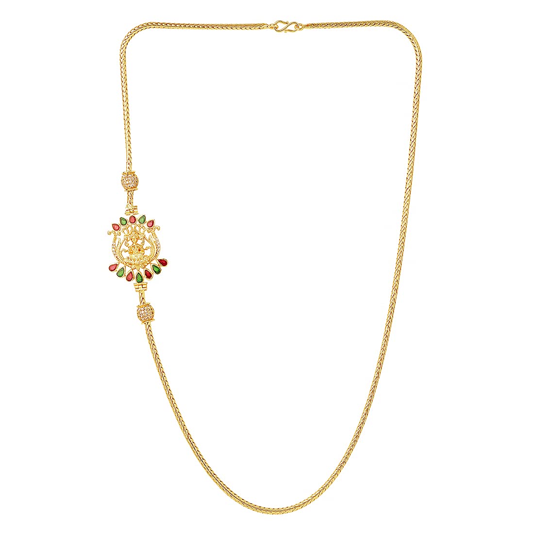 Peacock Mugappu Gold Mopu Chain Necklace