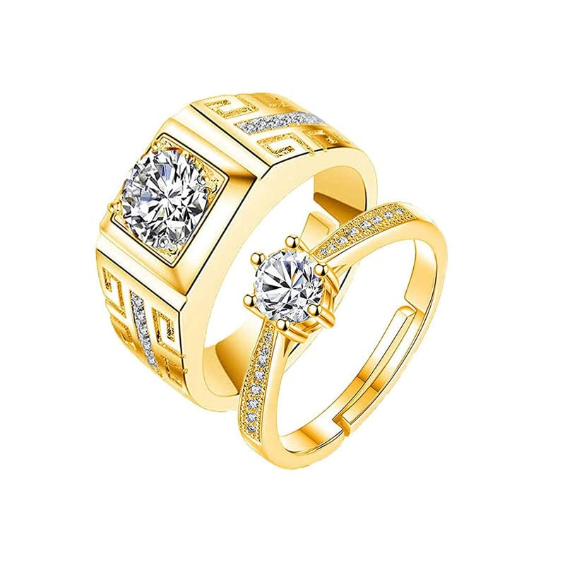 Gold Plated Adjustable Valentine Couple Ring