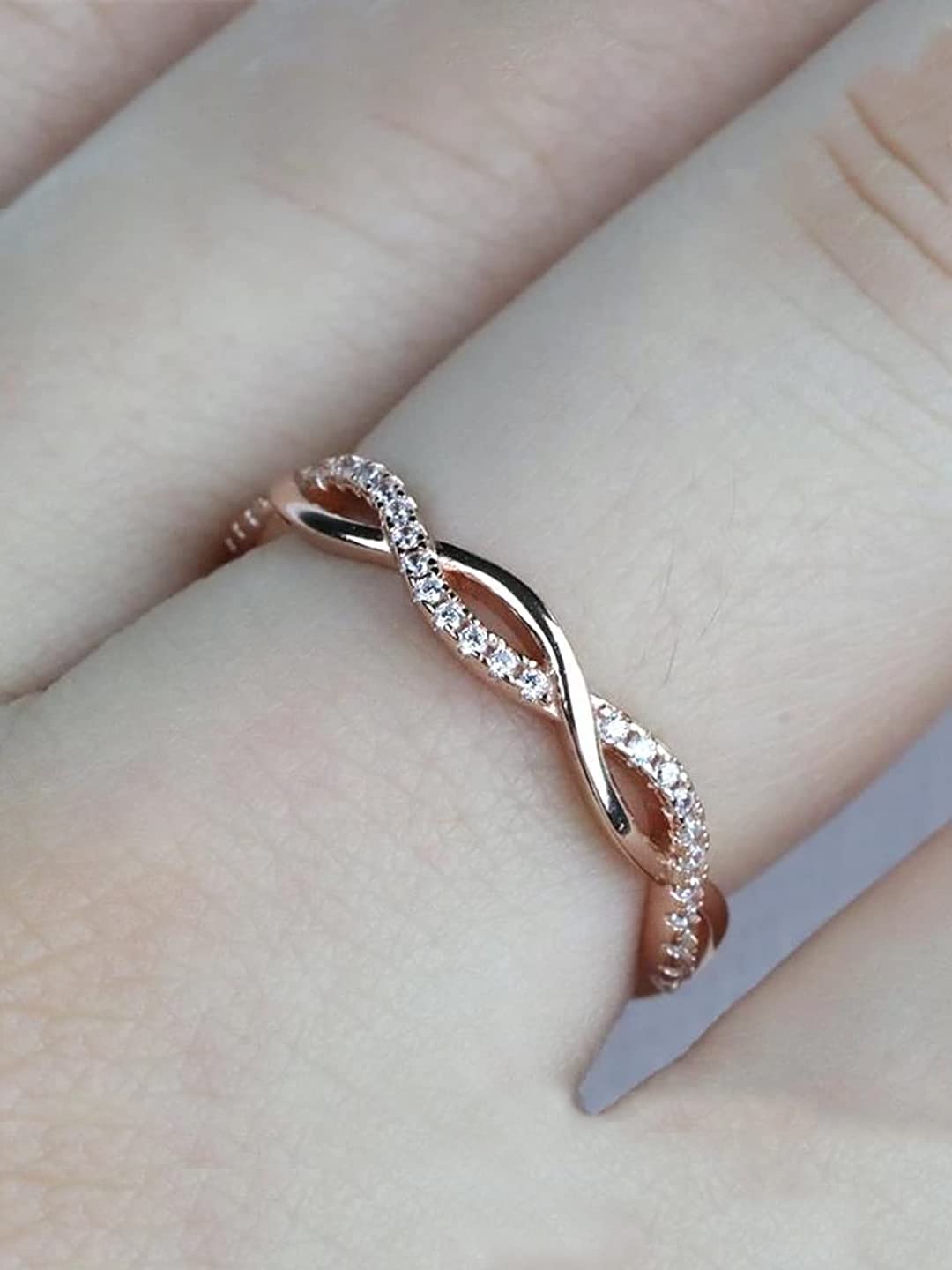 Silver Plated Cubic Zircon Crystal Ring