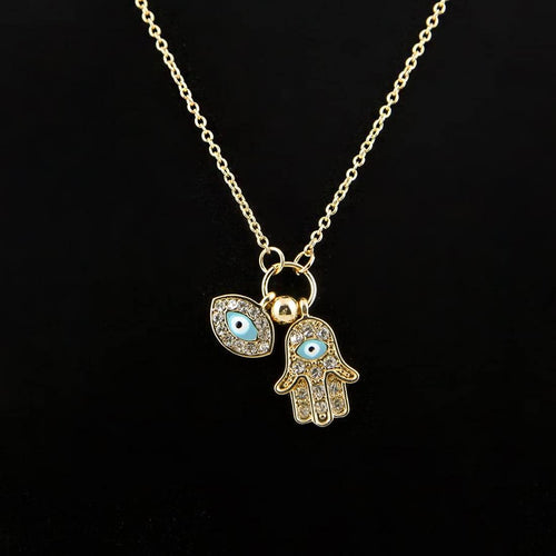 Evil Eye Gold Charm Necklace