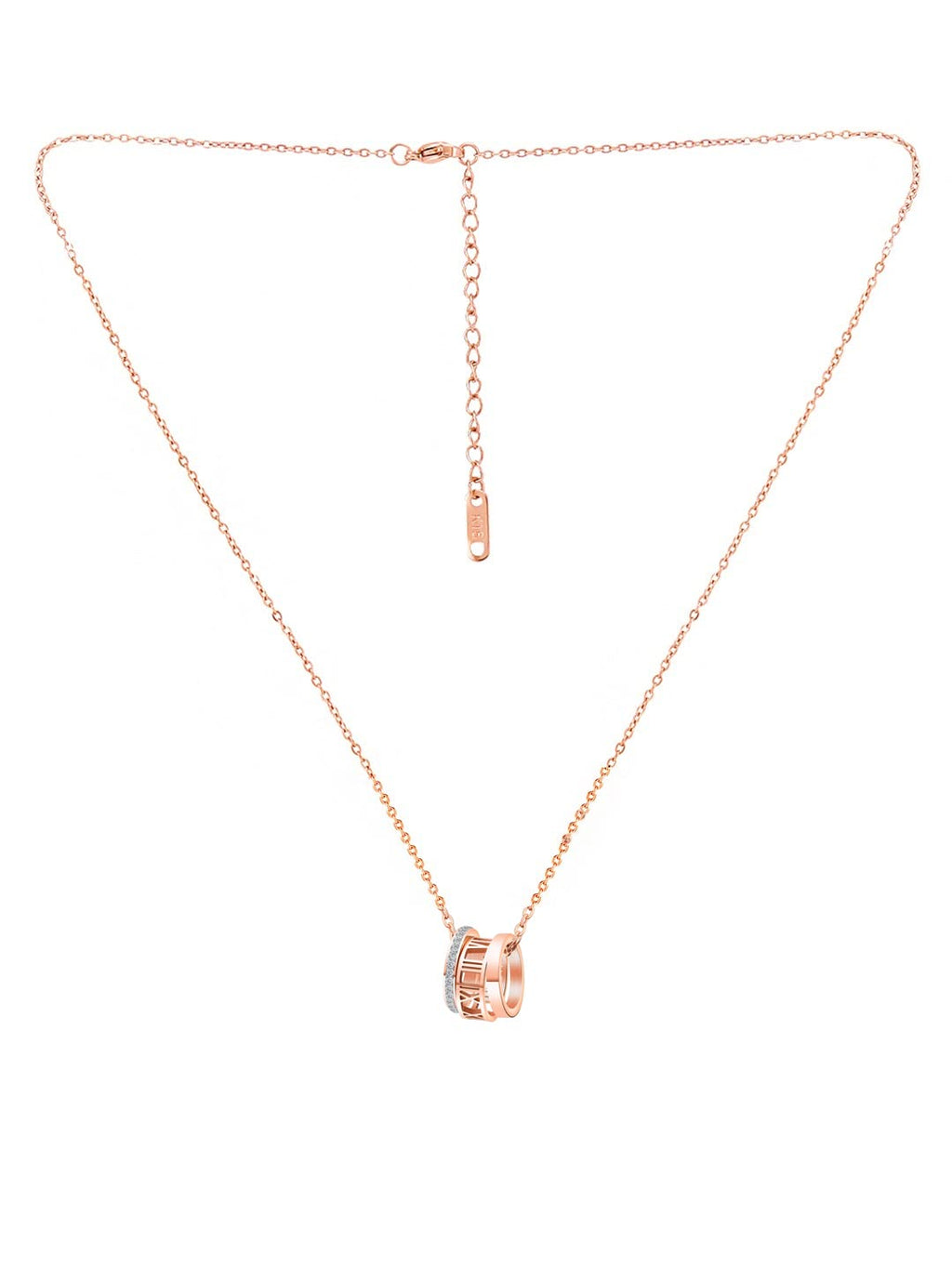Rose Gold Charm Chain Pendant Ring