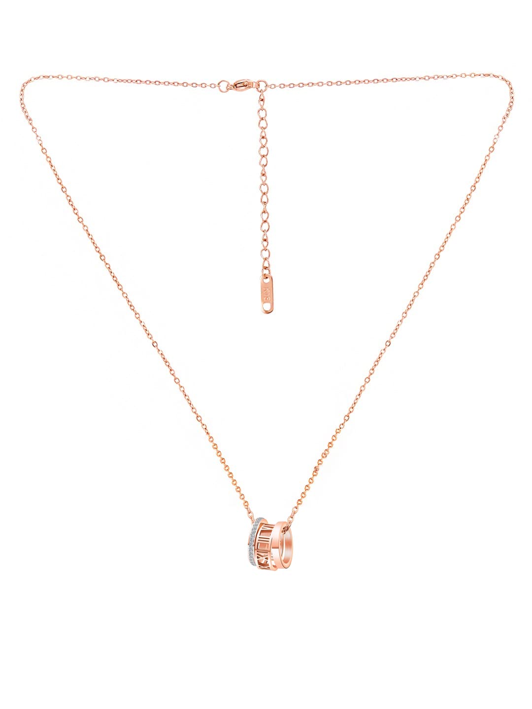 Rose Gold Charm Chain Pendant Ring