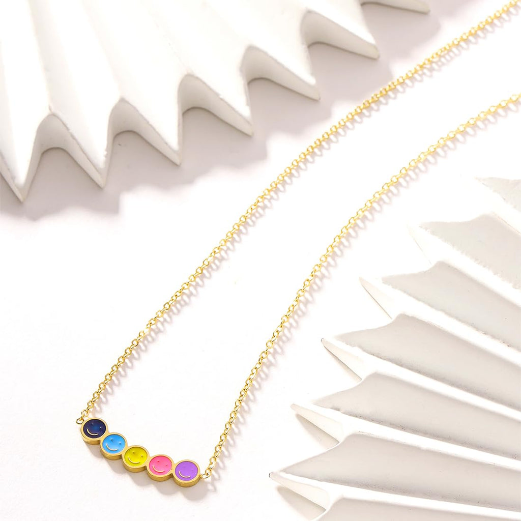 Smiley Gold Pendant Necklace