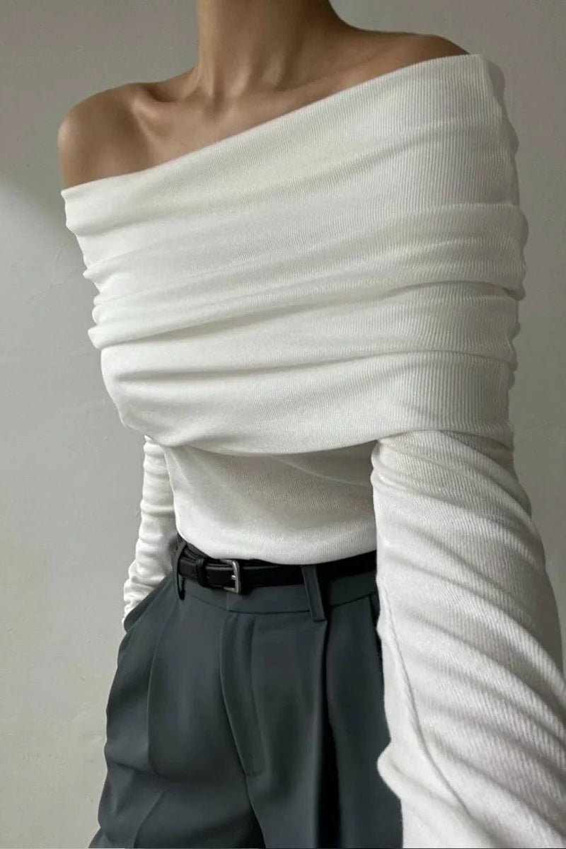 Off Shoulder Slim Fit Sweater