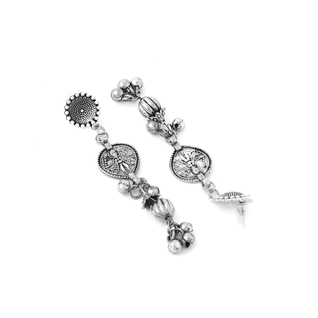 Silver Oxidised Floral Choker Necklace