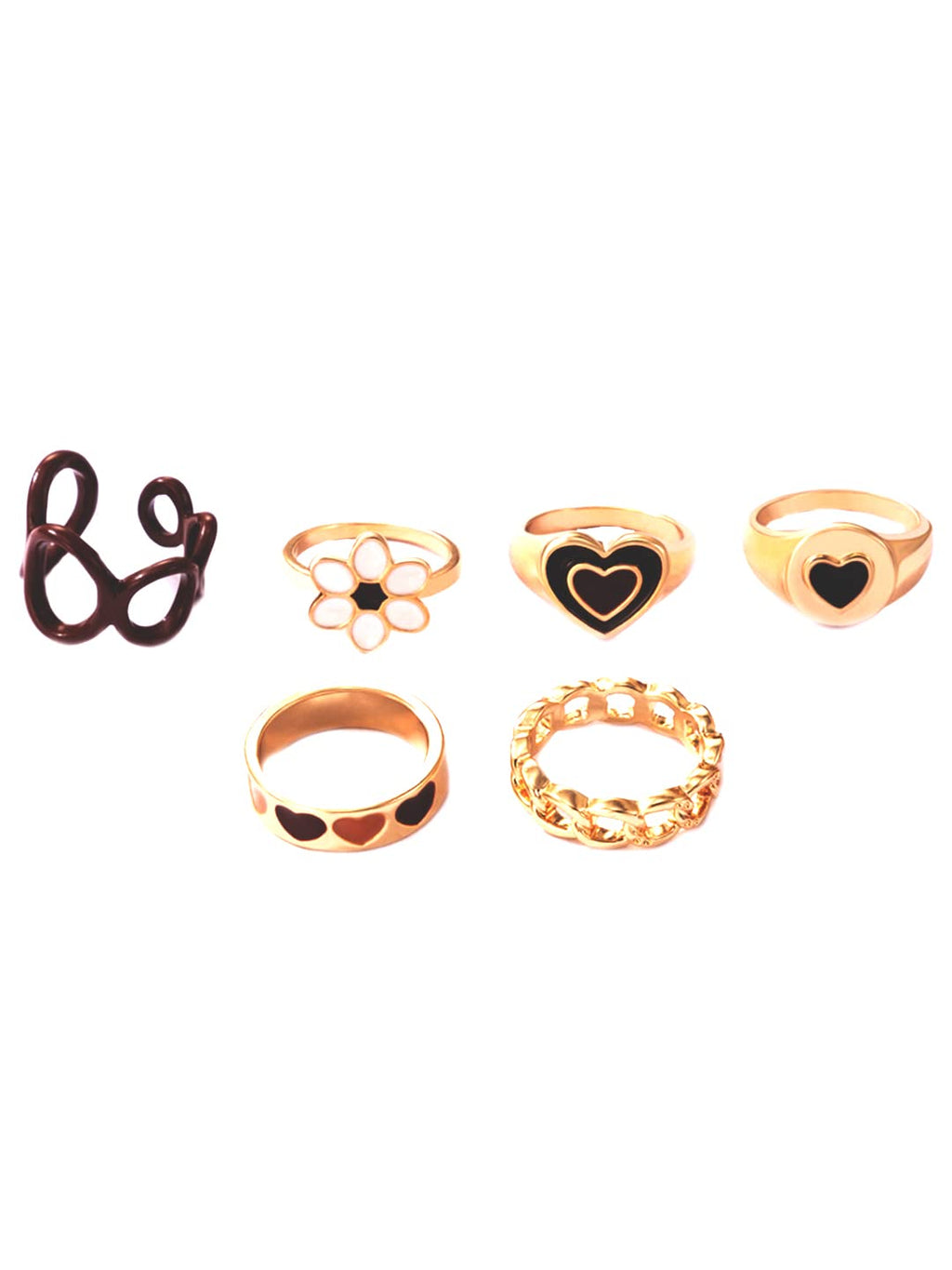 Dual Tone Enamel Multi Design Ring