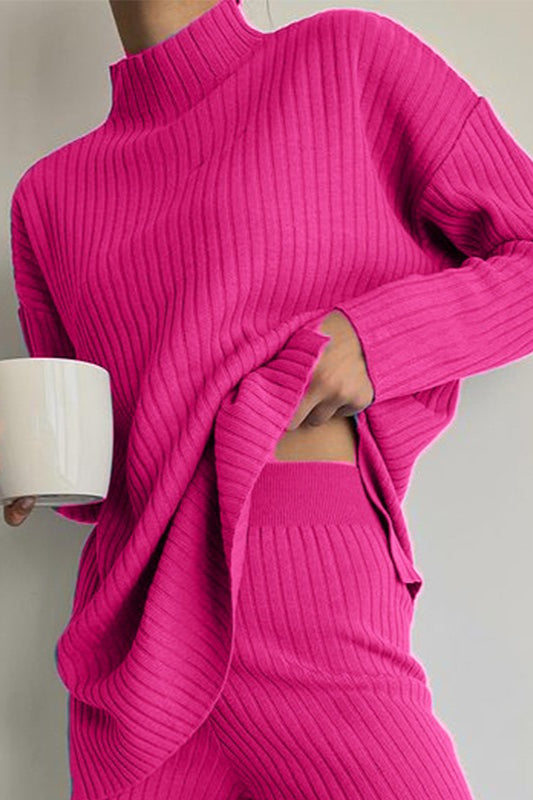 Elegant High Neck Knit Sweater
