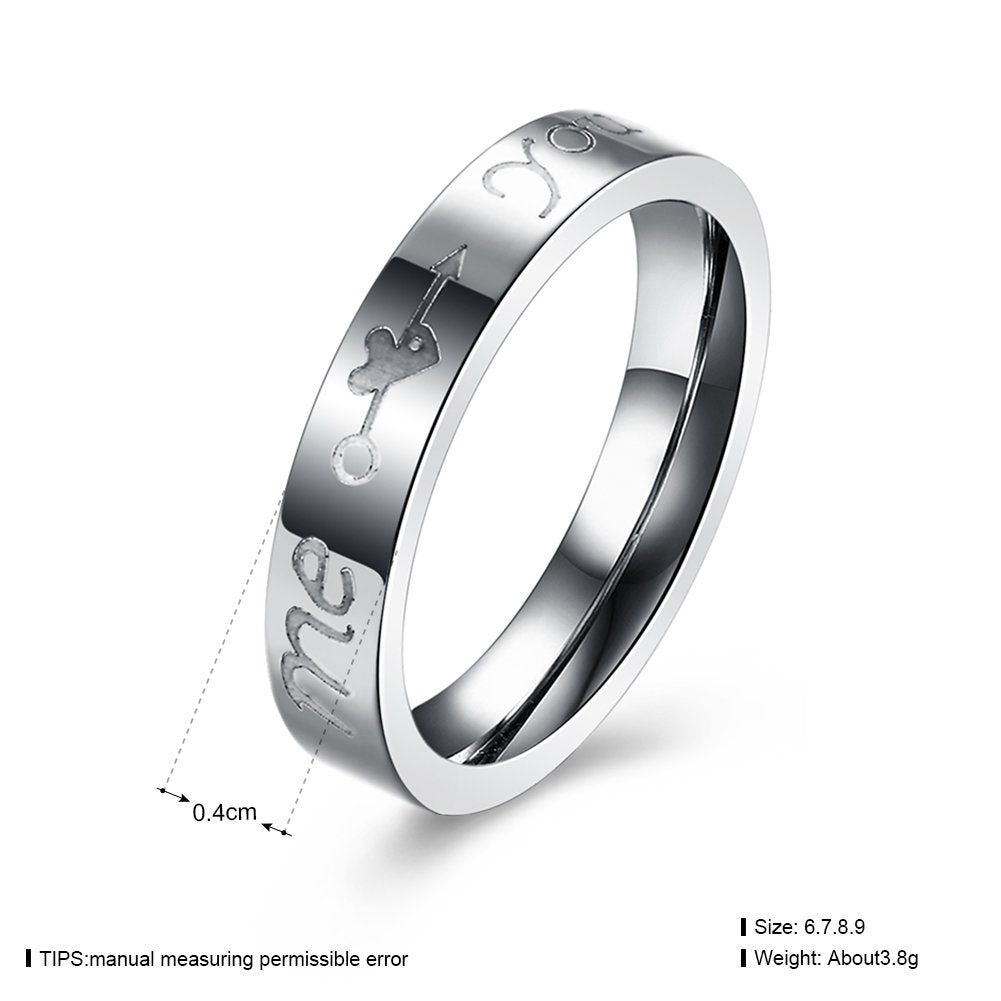 Stainless Steel Me & You Minimalist Ring