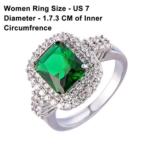 Emerald Green Crystal Square Finger Ring