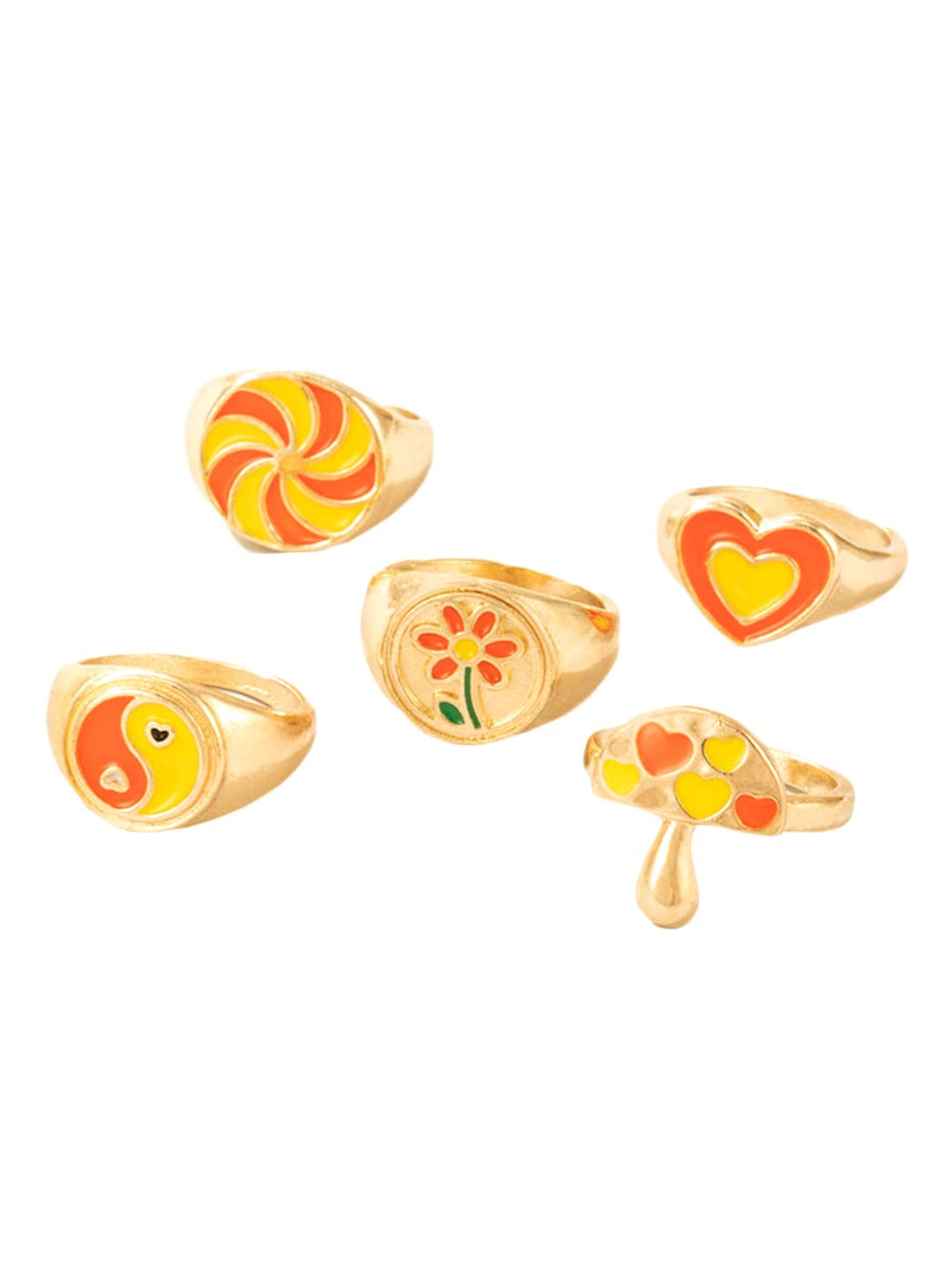 Gold Plated Combo Stack Finger Ring