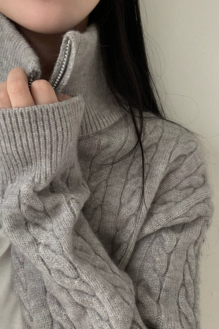 Collared Cable Knit Sweater