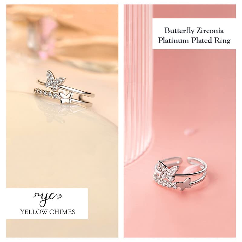 Silver Toned Butterfly Adjustable Ring