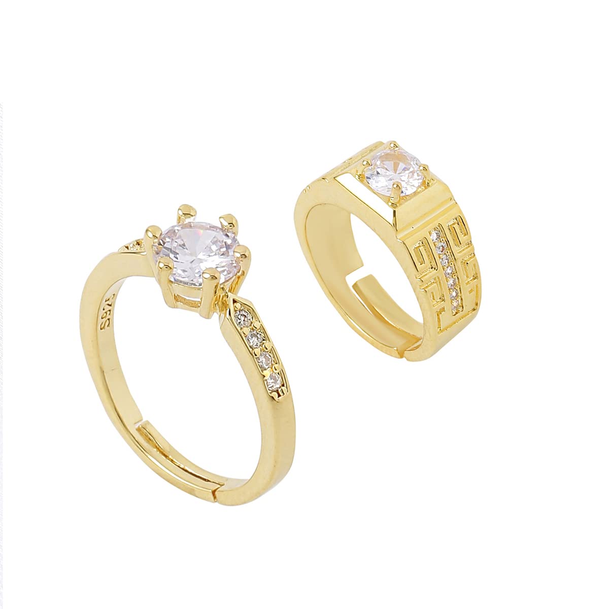 Gold Plated Adjustable Valentine Couple Ring