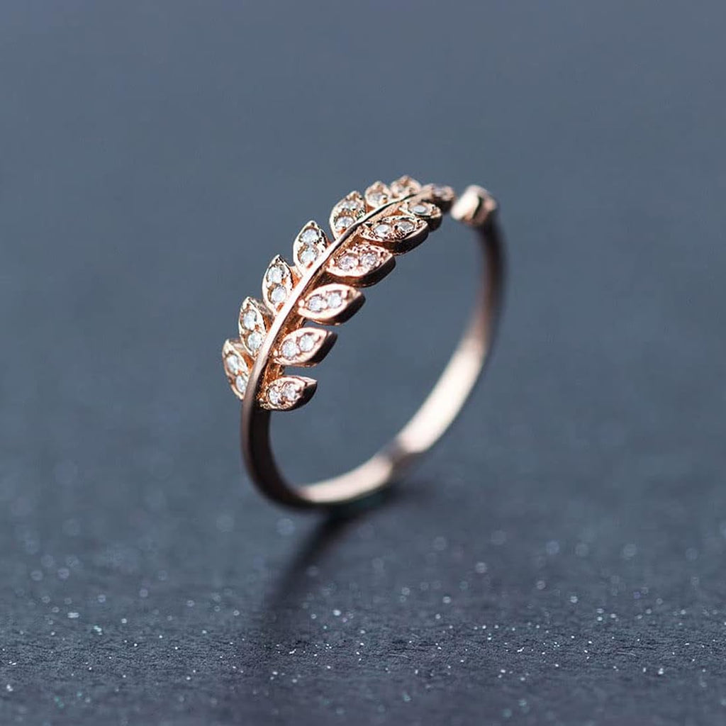 Rose Gold Three Piece Adjustable Crystal Ring