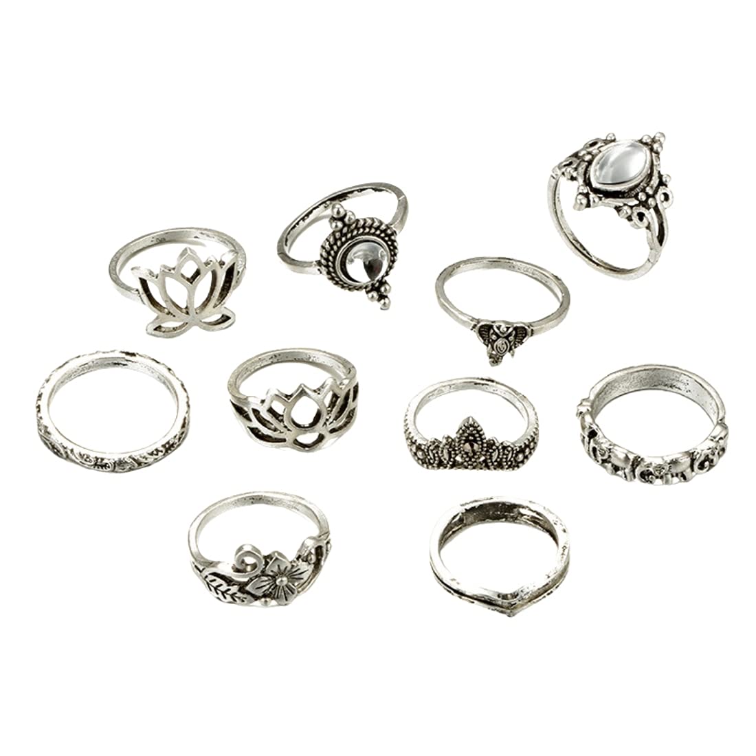 Silver Oxidised Flower Midi Finger Ring