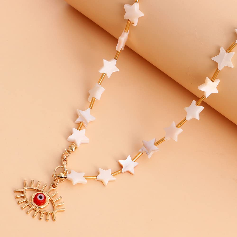 Chunky Gold Evil Eye Elephant Necklace