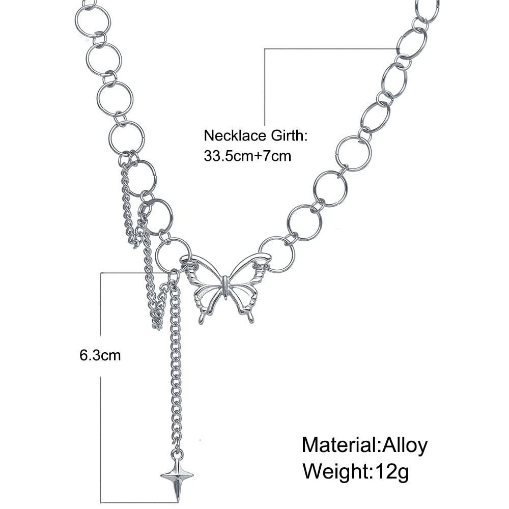 Silver Butterfly Link Chain Necklace