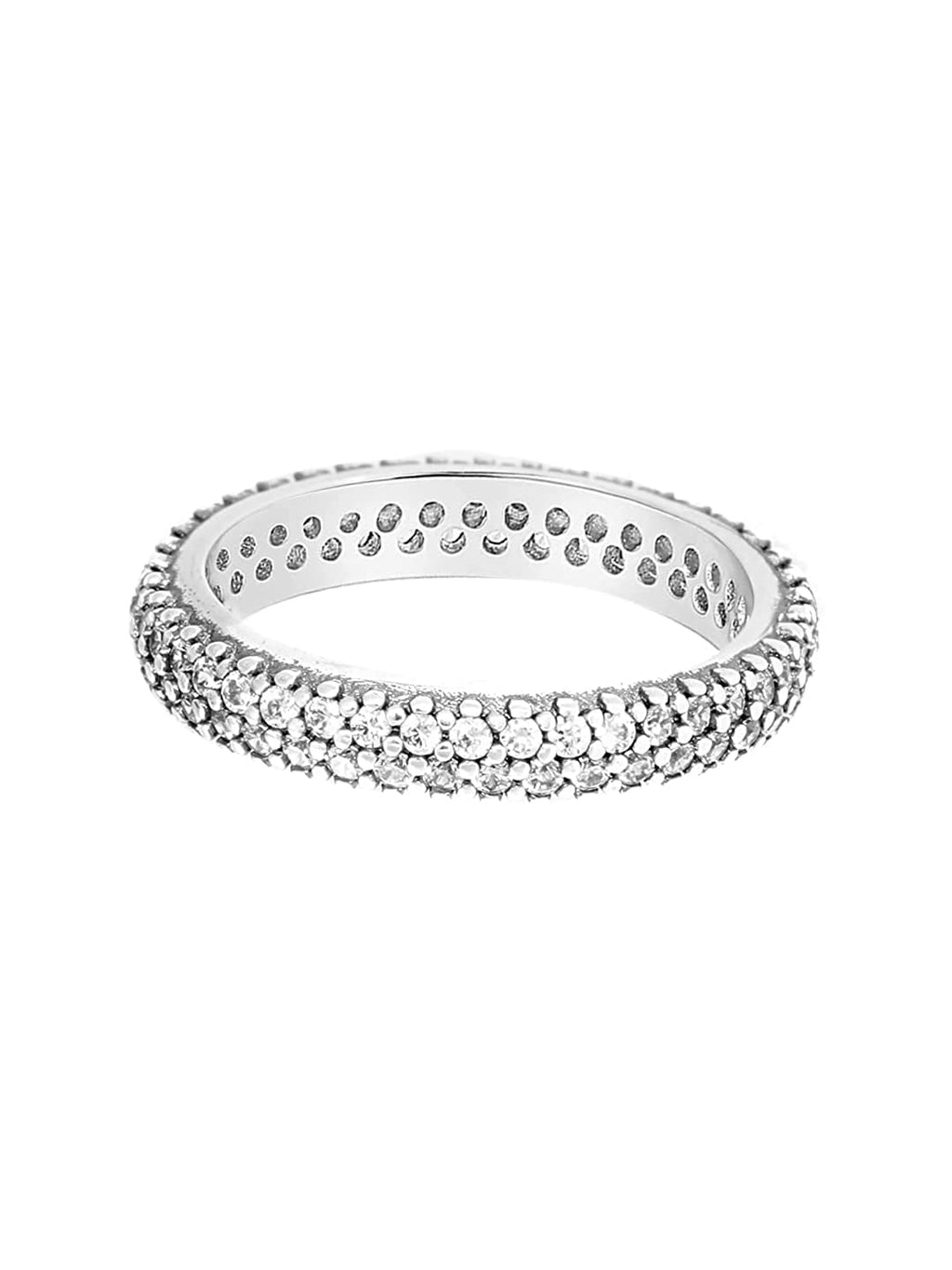 Silver Plated Double Row Eternity Ring