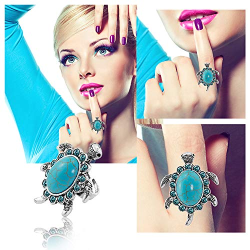 Turquoise Tortoise Silver Plated Ring