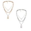 Key Heart Layered Chain Necklace