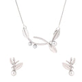 Silver Leaf Drop Chain Earring