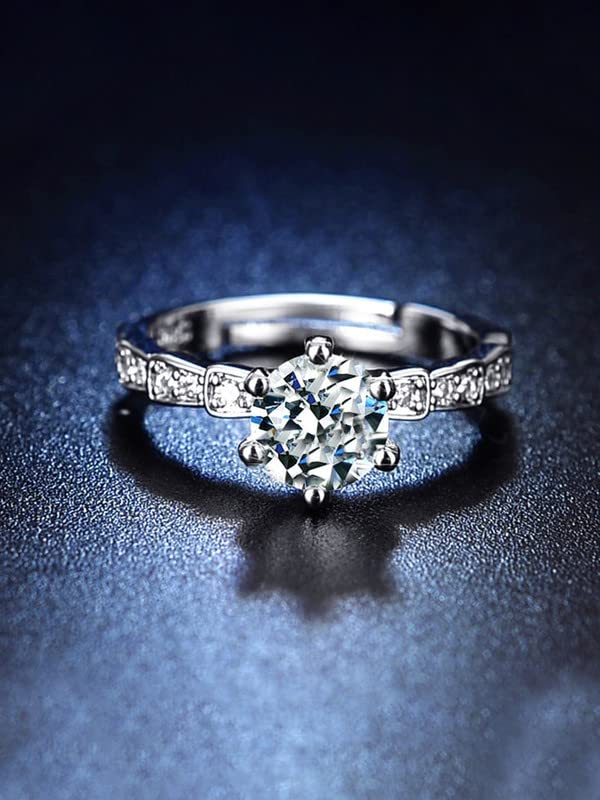 White Stone Adjustable A5 Grade Crystal Ring