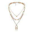 Key Heart Multilayer Gold Necklace