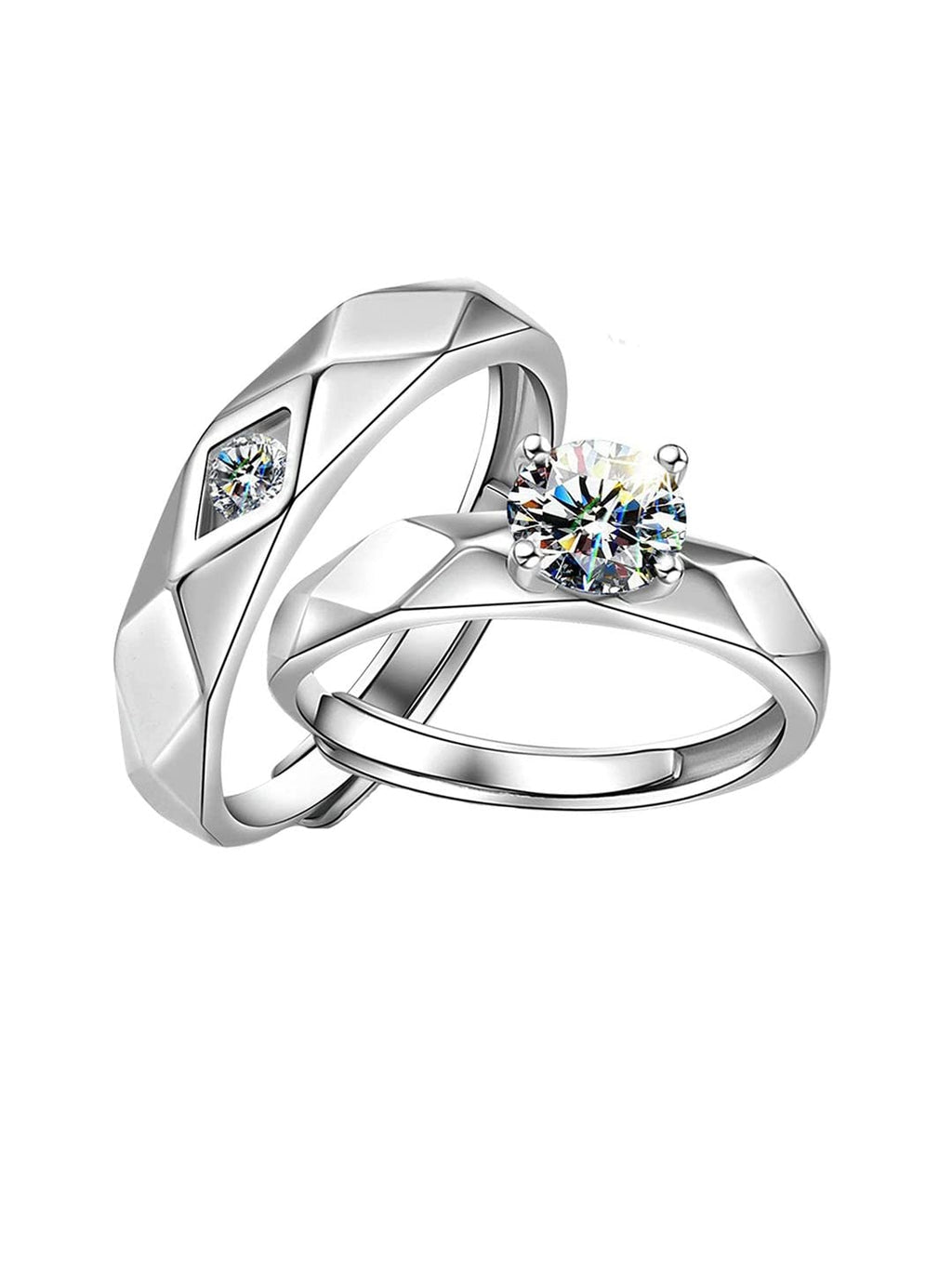 Gold Plated Valentine Crystal Couple Ring