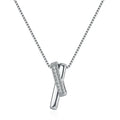 Silver Crystal Simple Pendant Necklace