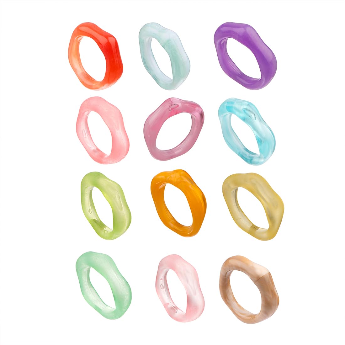 Multicolor Aesthetic Knuckle Stack Ring