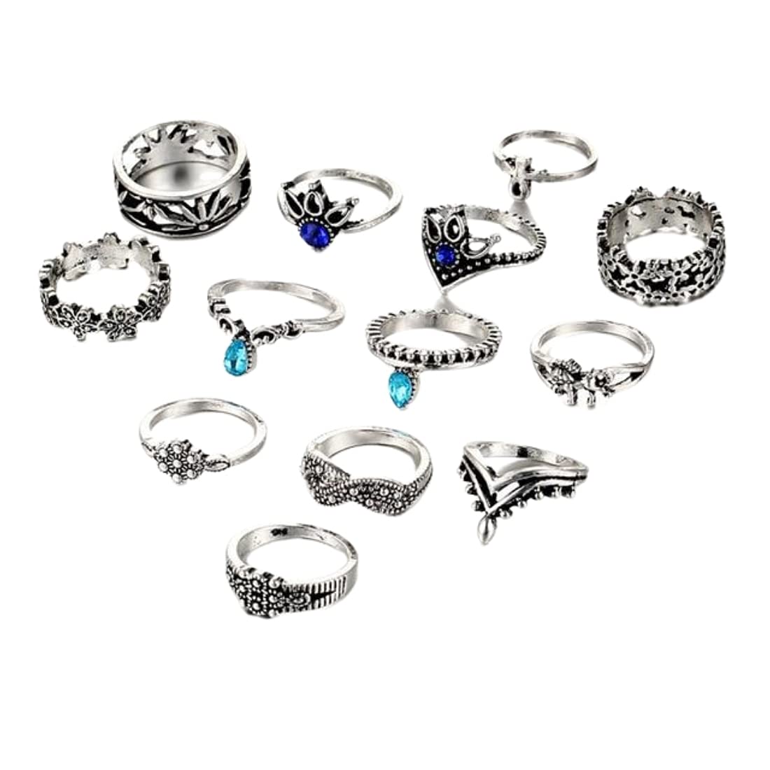 Silver Oxidised Vintage Midi Finger Ring