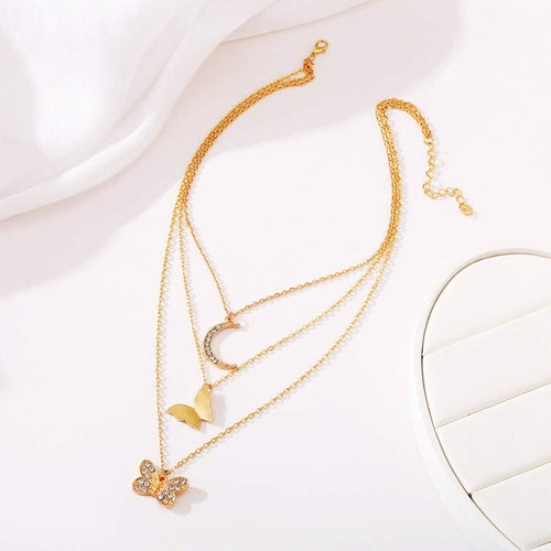 Gold Multilayer Chain Choker Necklace