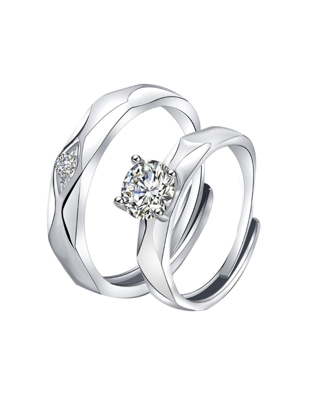 Gold Plated Valentine Crystal Couple Ring