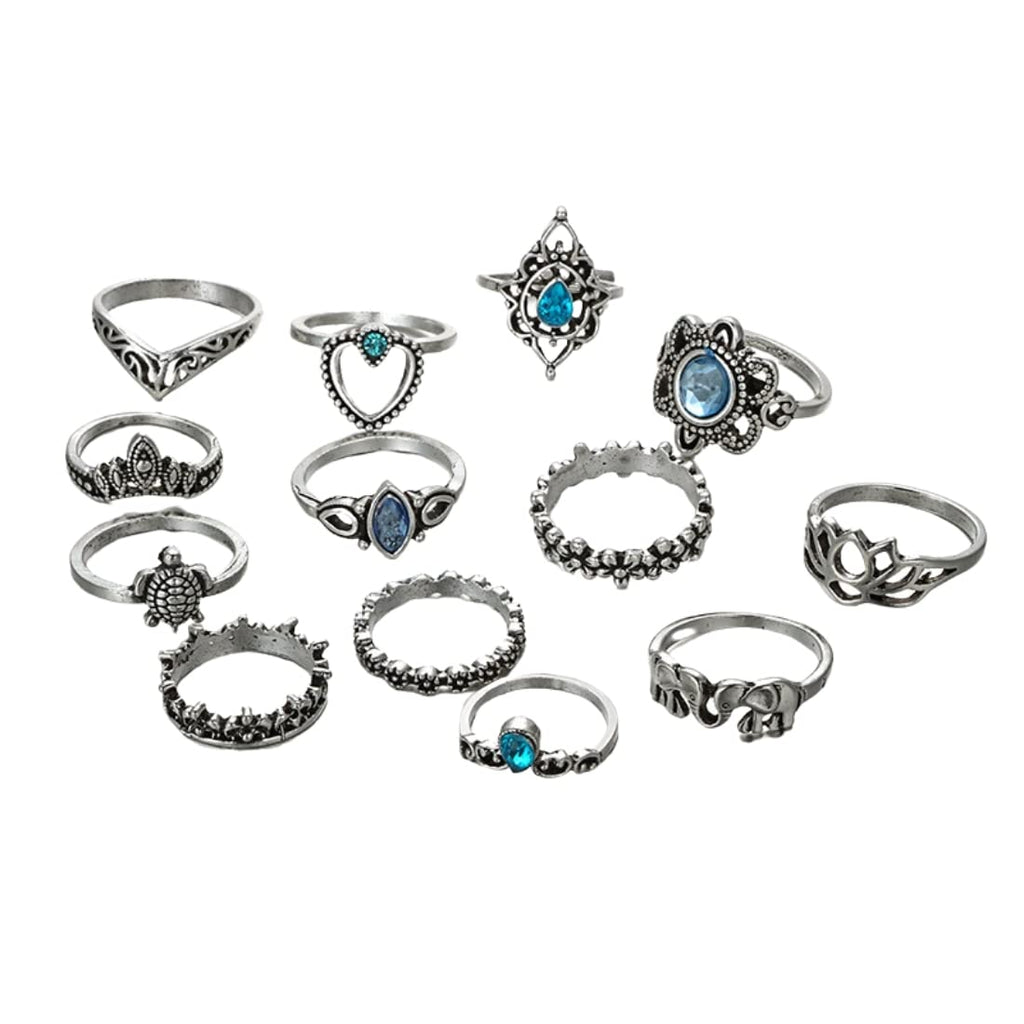 Oxidised Silver Thirteen Piece Knuckle Ring