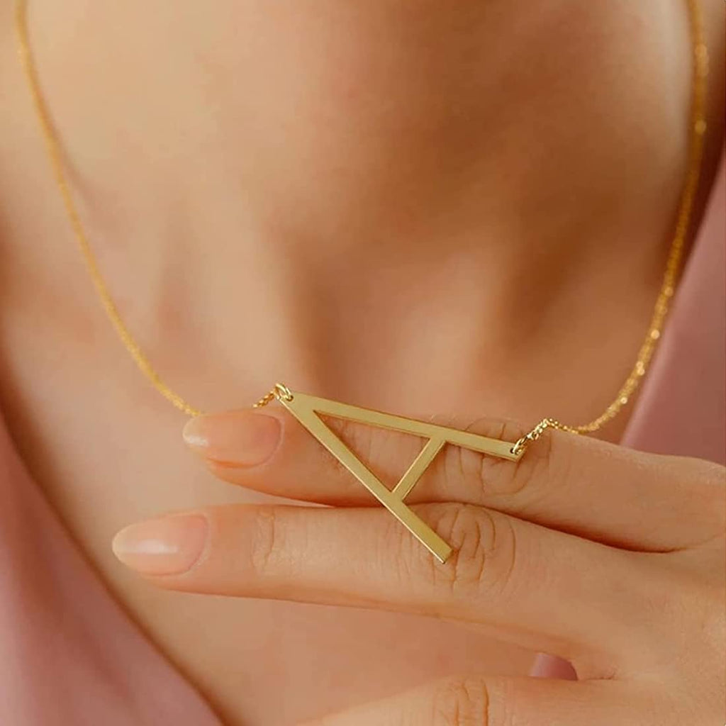 Letter A Gold Stainless Pendant Necklace
