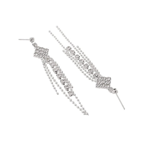 Silver Drop Chain Necklace Set