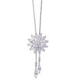 Crystal Flower Long Chain Necklace