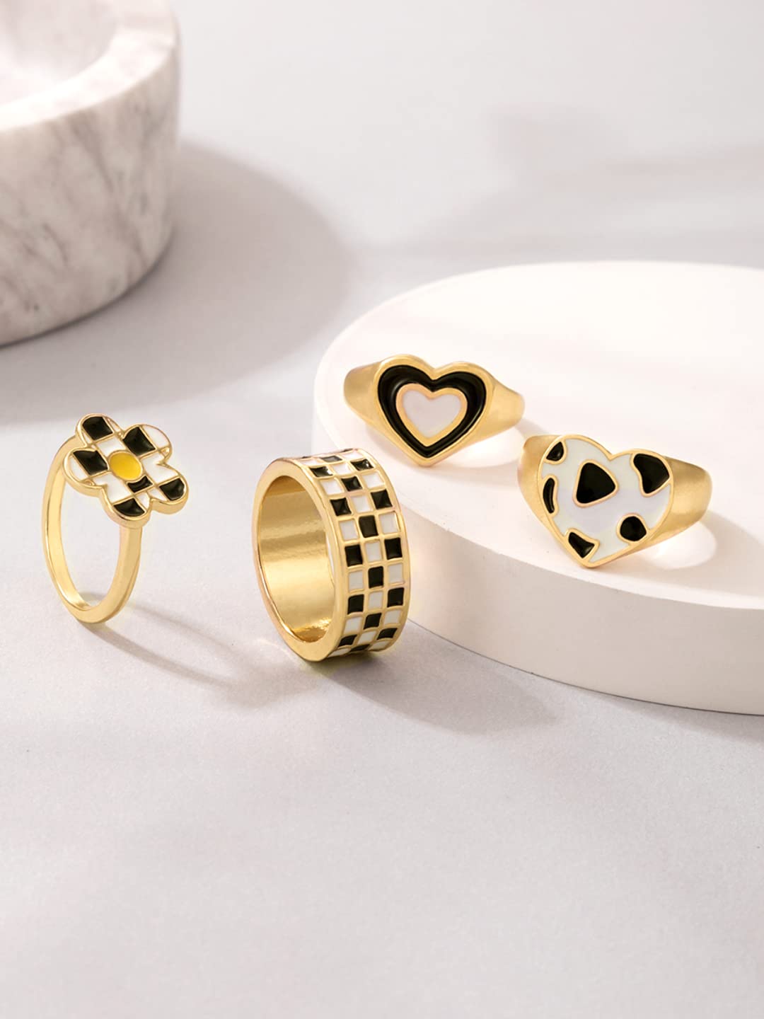 Gold Plated Stack Midi Finger Ring