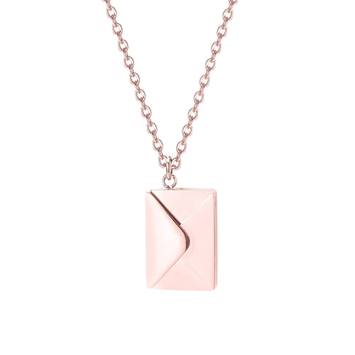 Love Letter Envelope Rose Gold Necklace