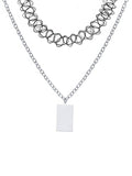 Black Spiral Choker Silver Necklace